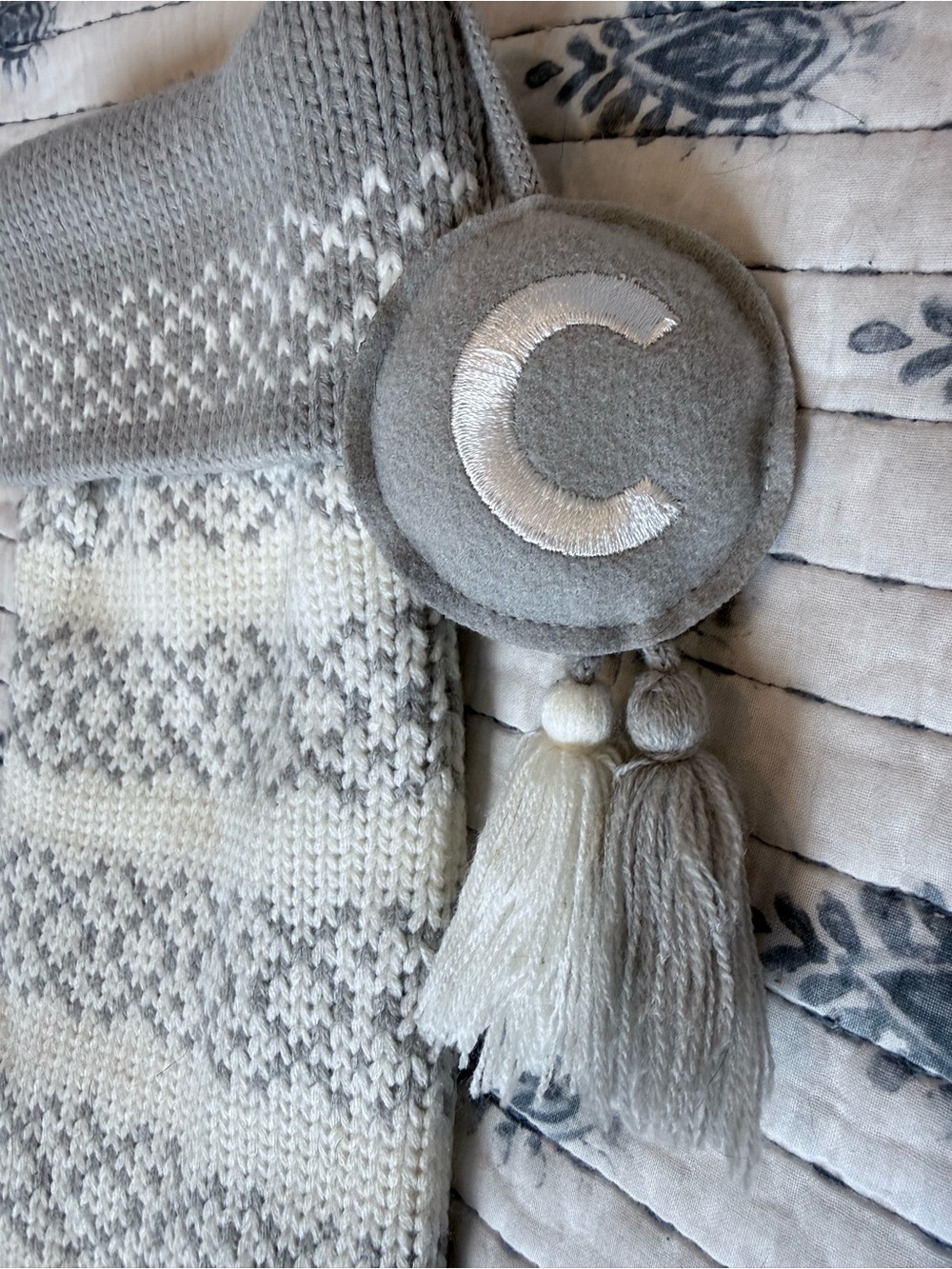 Knit Wondershop Monogrammed “C” Stocking with Tassel - Picture 2 of 2